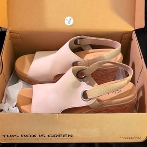 Clarks - Suede Cork Wedges - Giselle Sea